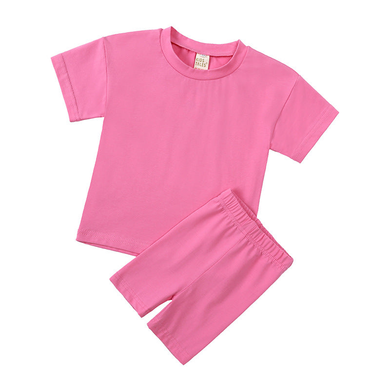 Childrens Cotton Short Sleeve Top and Shorts Set