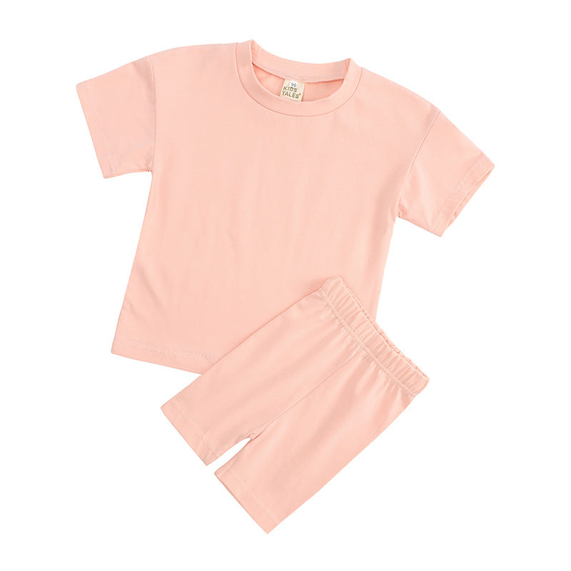 Childrens Cotton Short Sleeve Top and Shorts Set